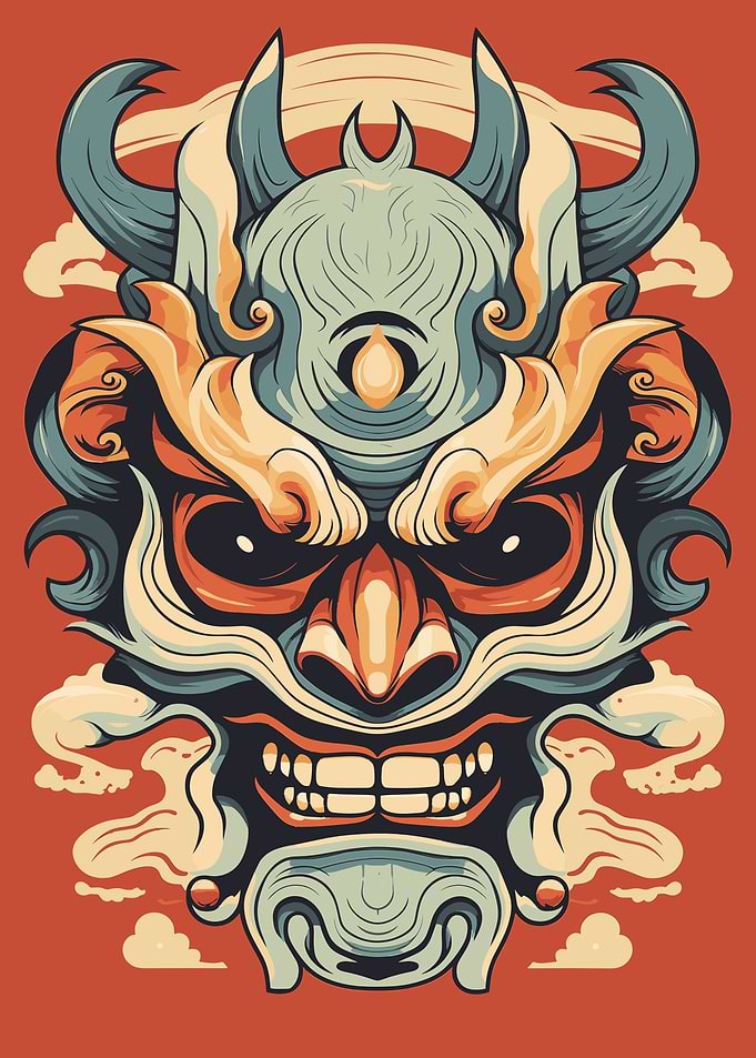 Yokai Oni Japanese Mask