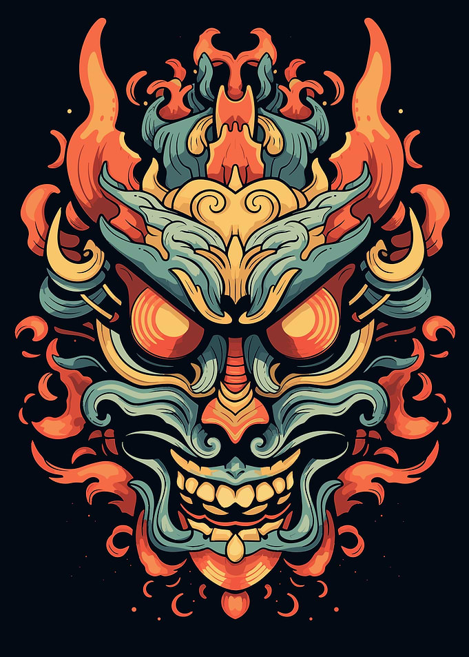 Yokai Oni Japanese Mask