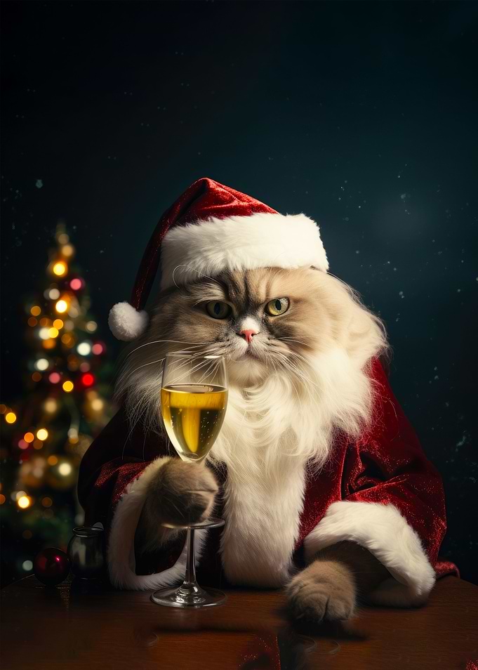 Christmas Santa Cat