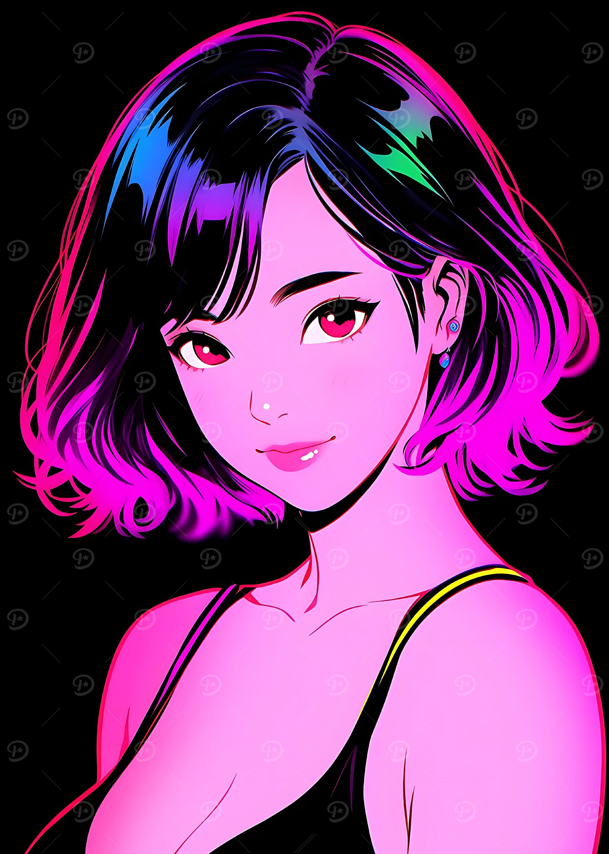 retro beautiful anime girl