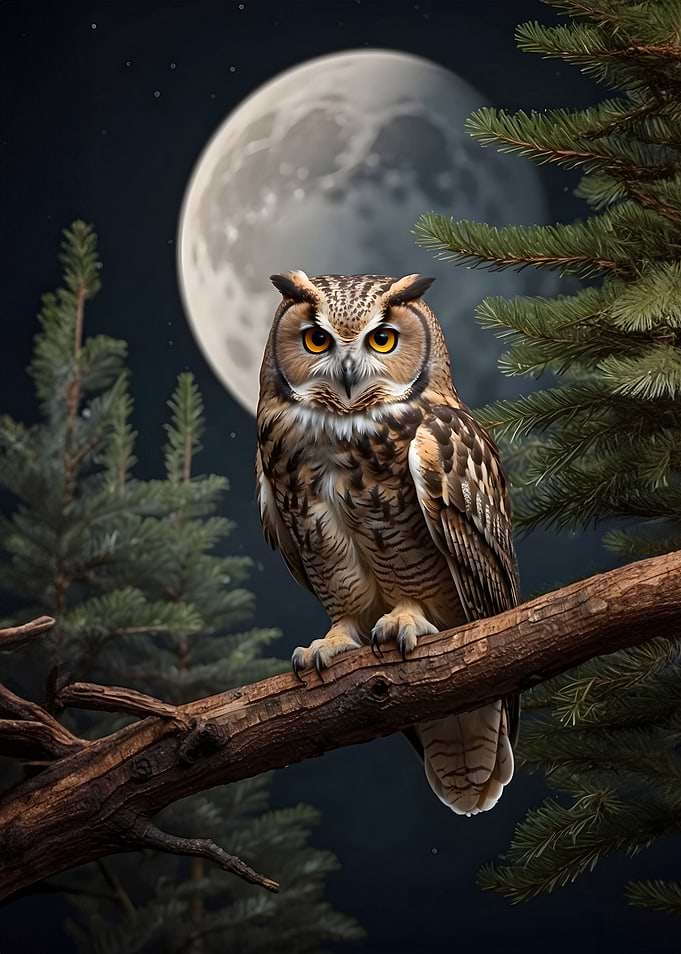 Owl Forest Moon