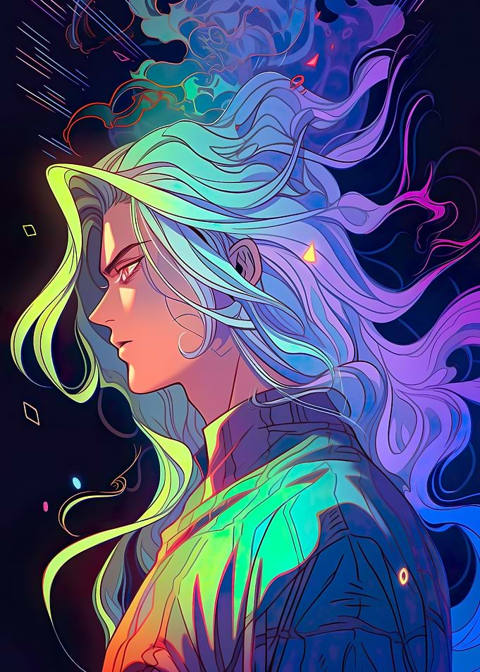 anime handsome man warrior