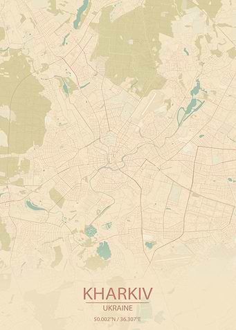 Kharkiv Ukraine VintageMap