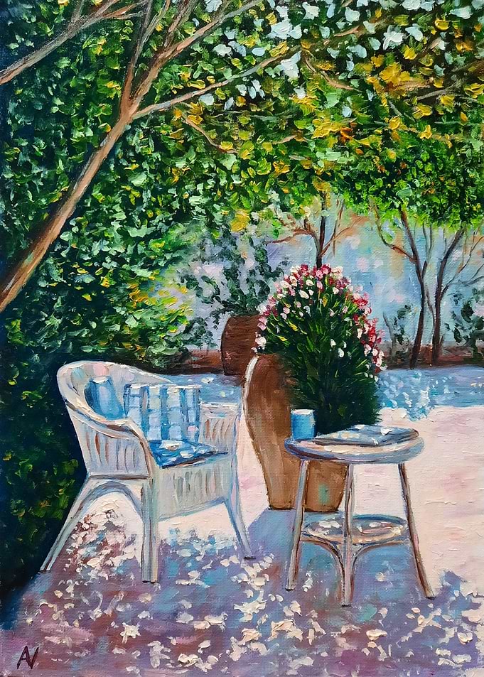 Sunlit Mediterranean yard