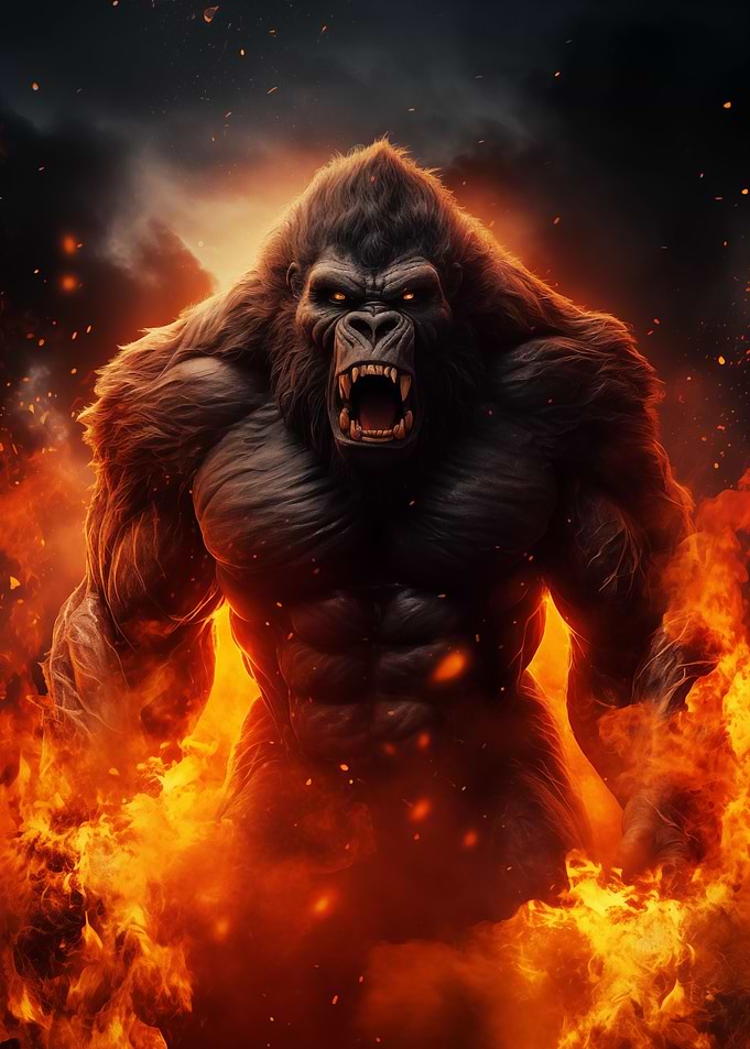 Angry Evil Gorilla Fire