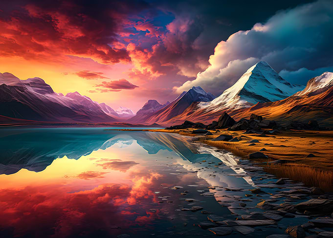 Lake reflect by Mountains