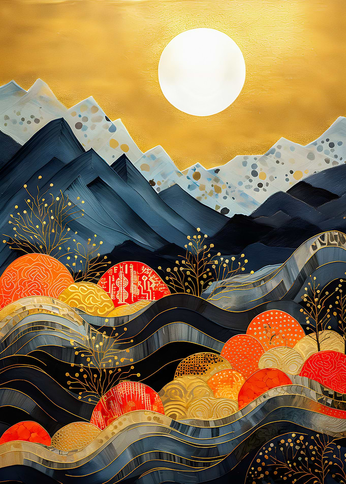 abstract painting mountain