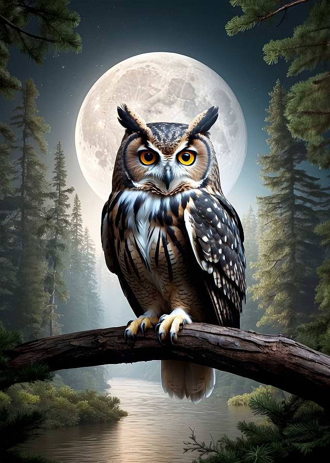 Owl Forest Moon