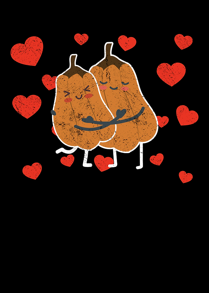 Cute Squash Couple Hugging