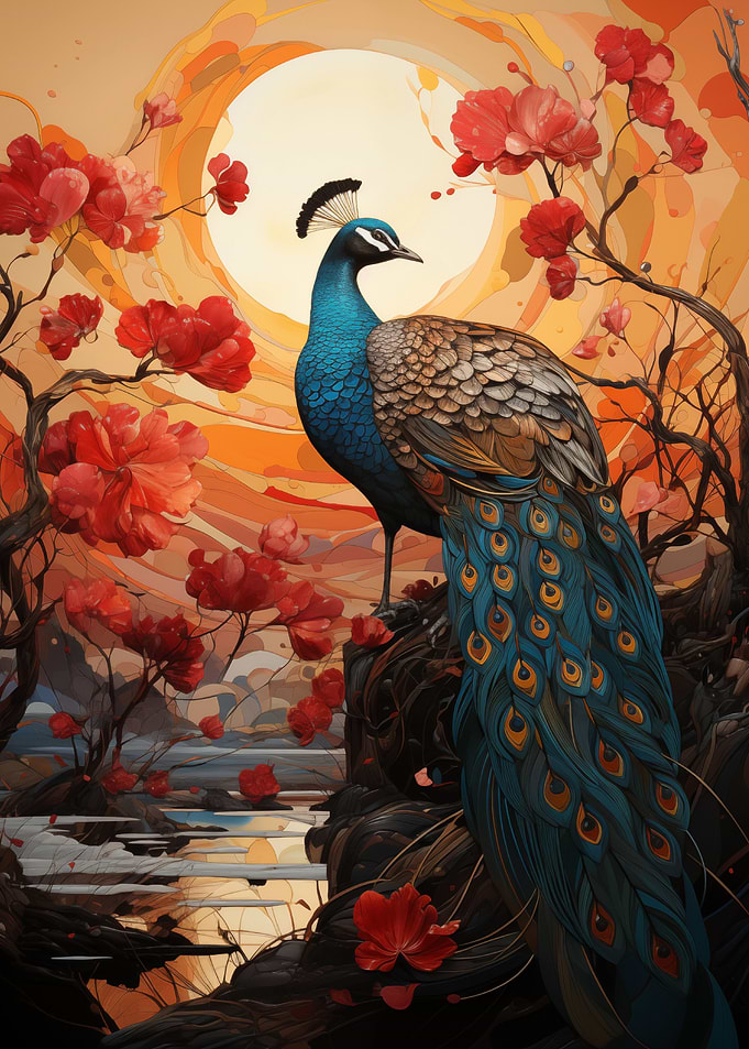 Peacock Art Colorful