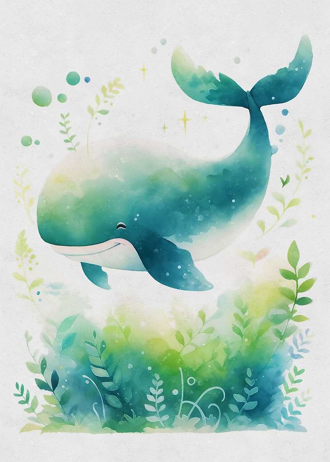 Cute flying whale