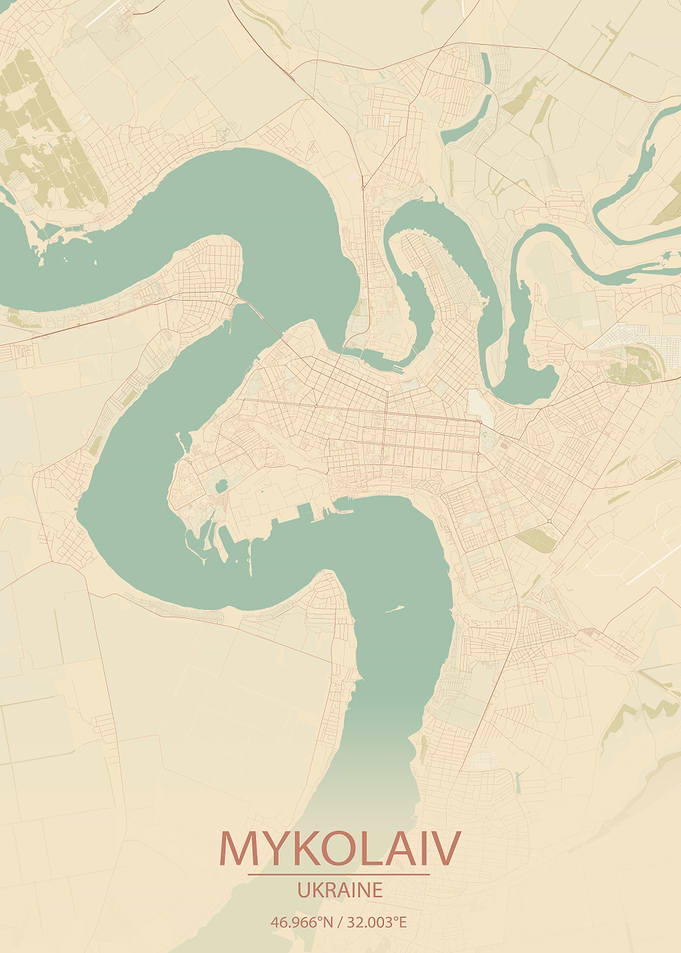 Mykolaiv UA Vintage Map