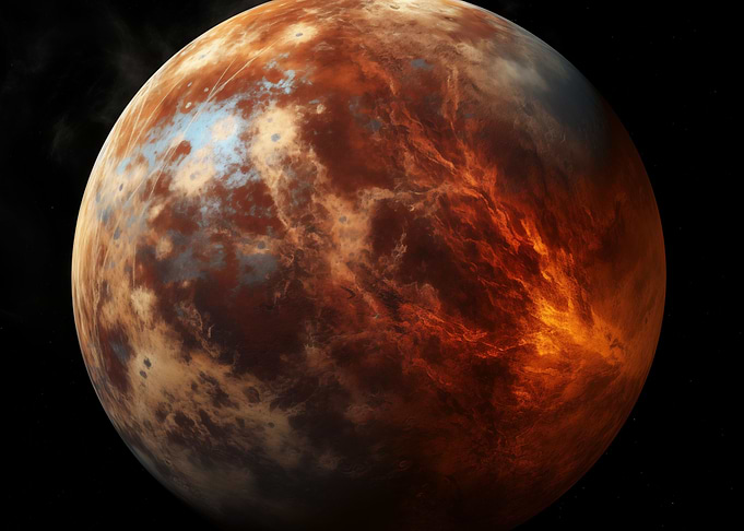 Burning Mercury Planet