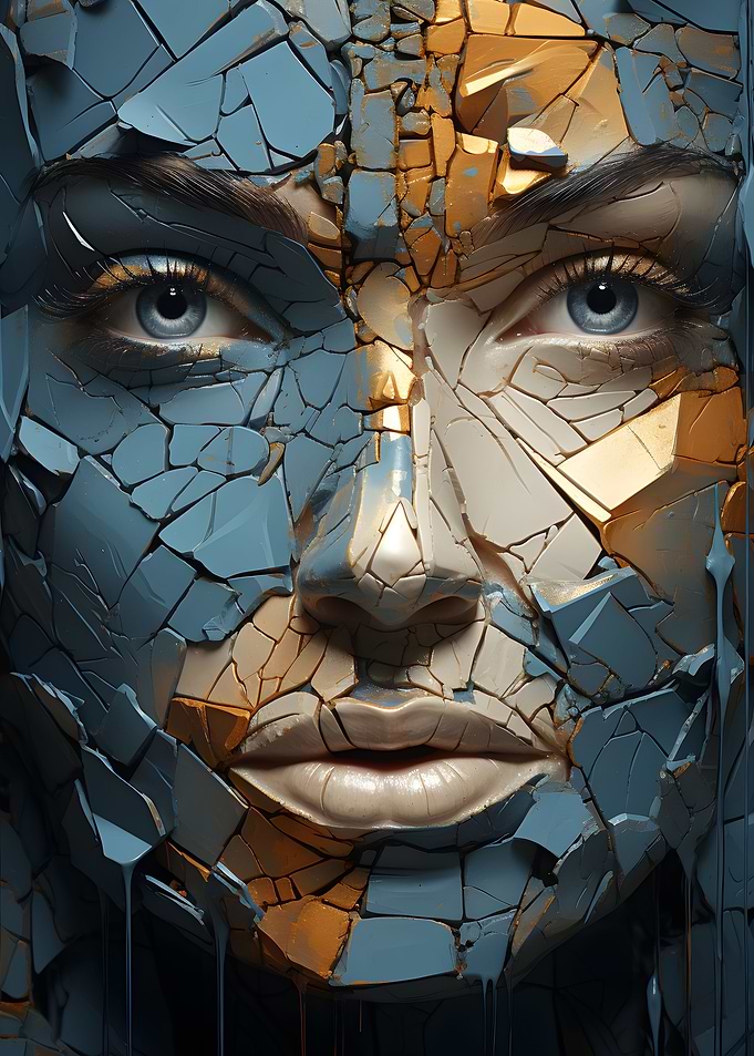 Surreal Woman Face Art