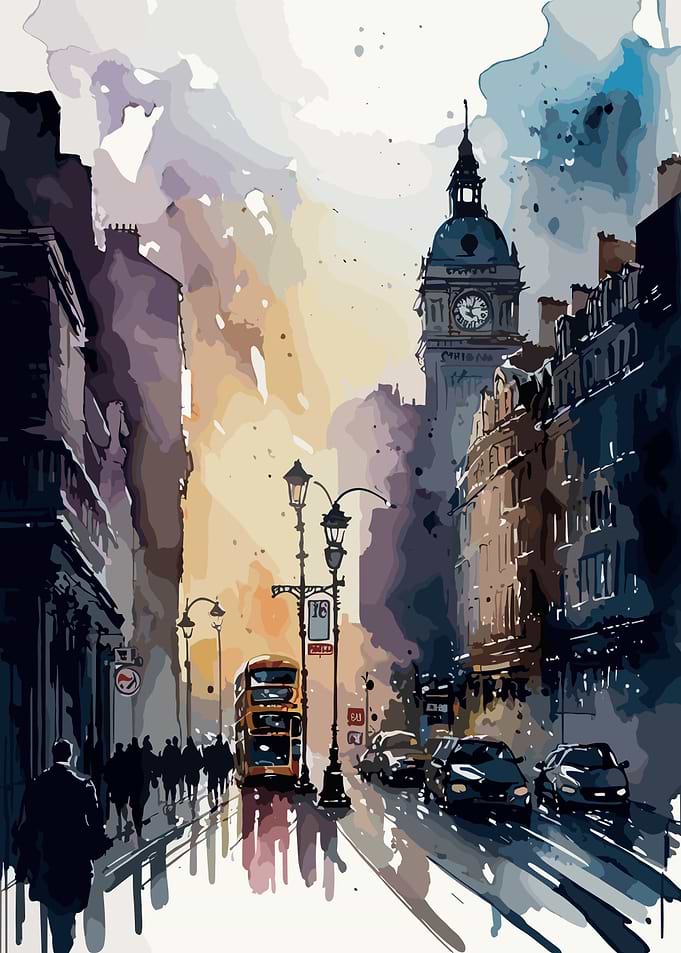 London Watercolor Painting