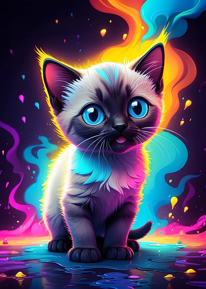 Kitten Neon Cat