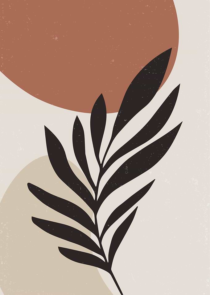 Retro Boho Leaf Art