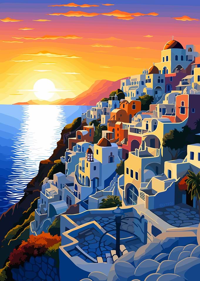 Glow of Santorini Greece