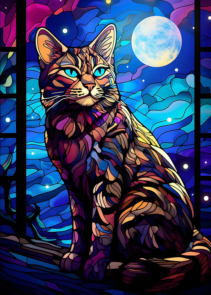 Bengal Cat Stained blue