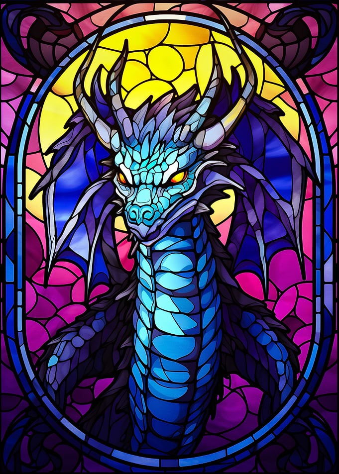 Skeleton Dragon Stained gl