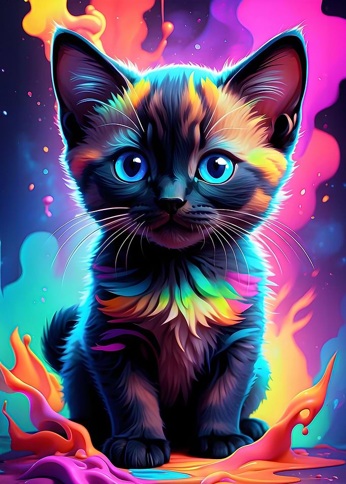 Kitten Neon Cat
