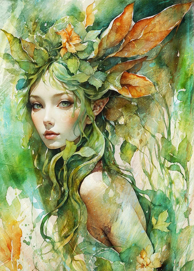 Green Leafy Forest Fey