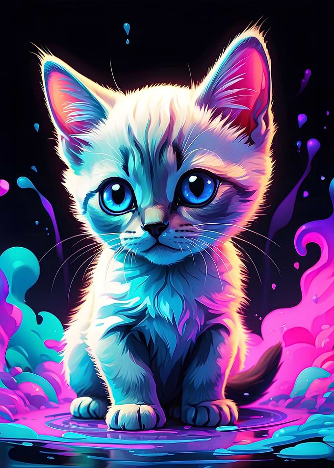 Kitten Neon Cat