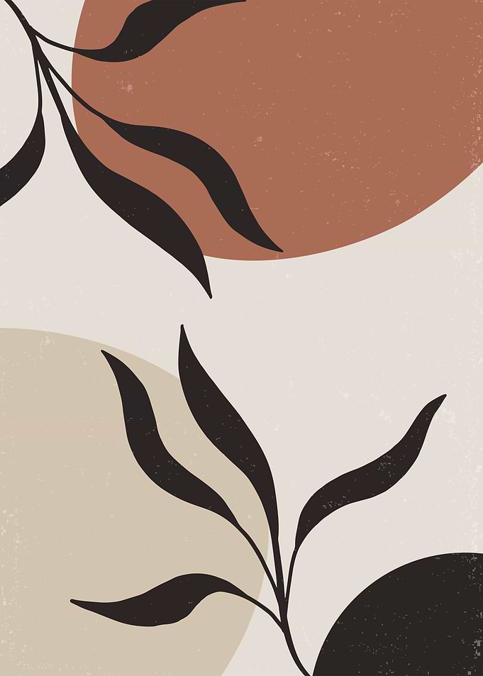 Boho Leaves Vintage Art