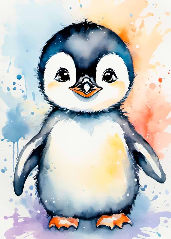 watercolor cute baby owl