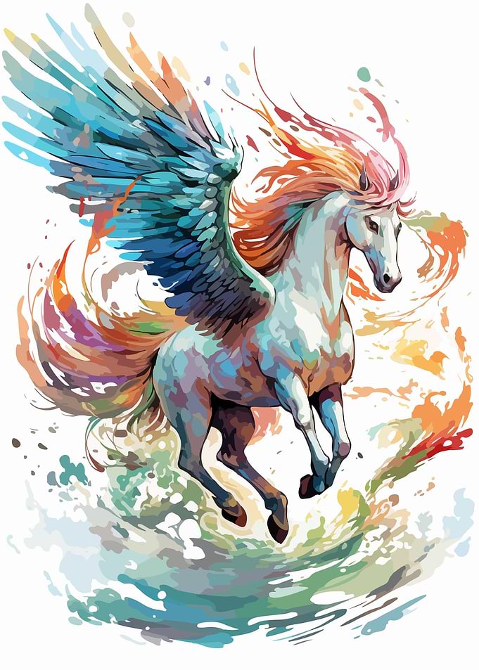 Myth Pegasus Watercolor