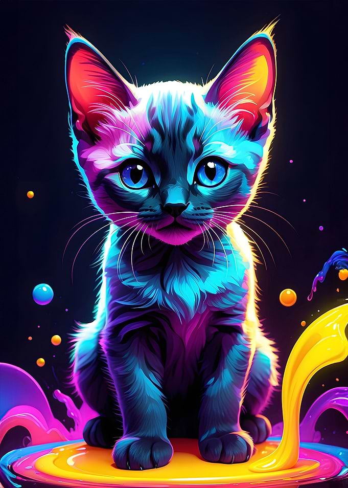 Kitten Neon Cat