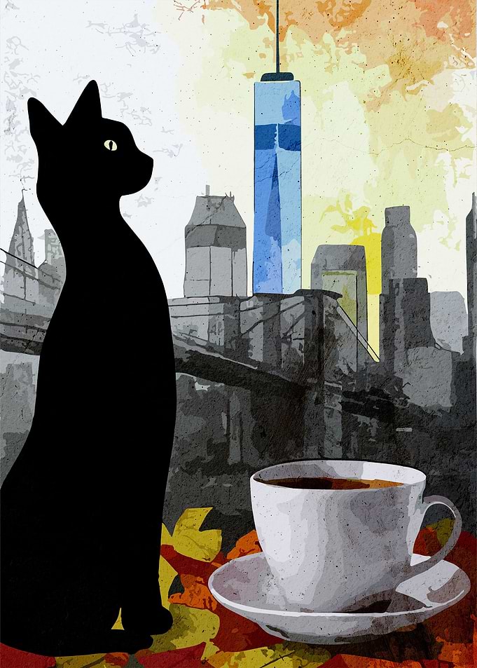 NYC Cat and a Coffee Cup