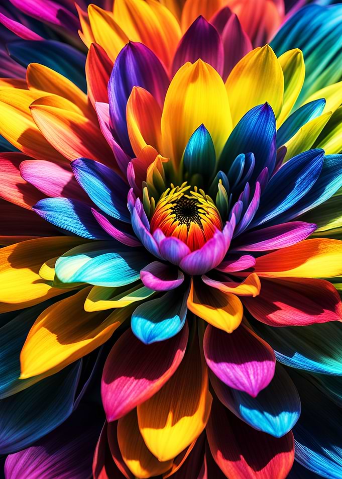 Colorful Dahlia Closeup