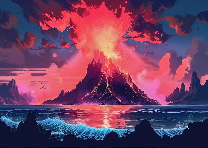 Volcanic Island Art
