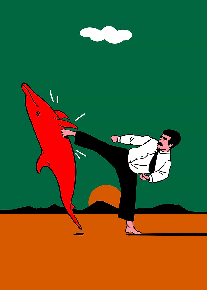 Fight with shark