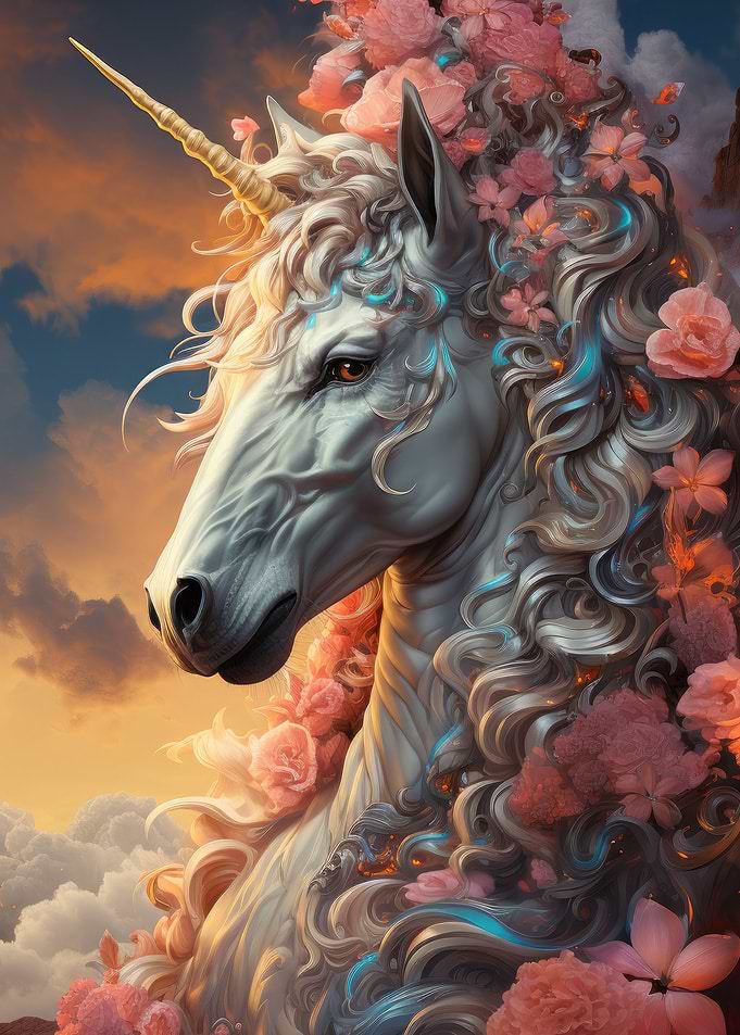 Floral Magical Unicorn