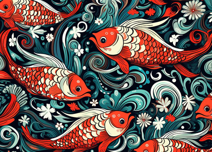 Golden koi fish