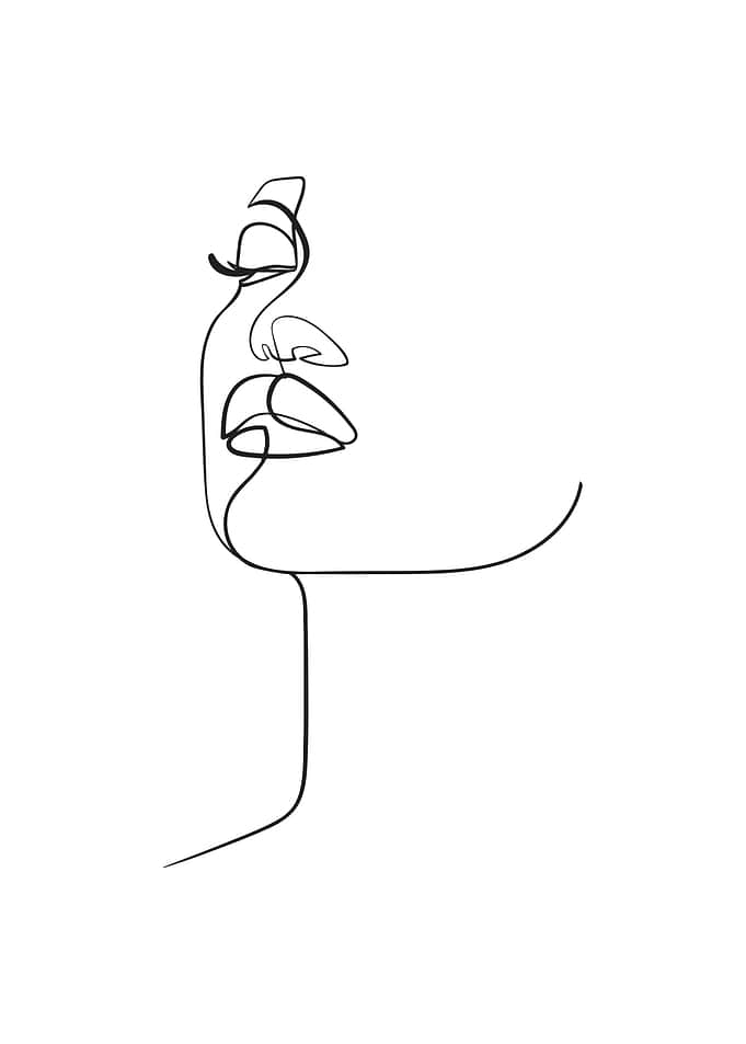 Woman face outline