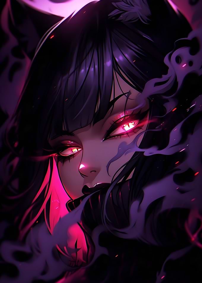 Purple Anime Fox Girl