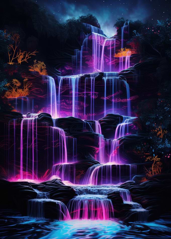 Neon Waterfall