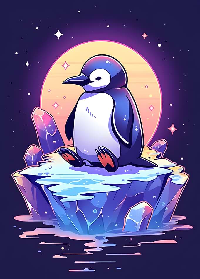 Arctic Penguin on Iceberg