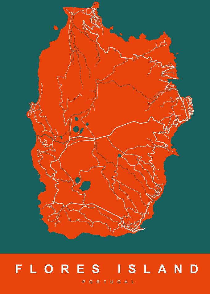 MAP FLORES ISLAND PORTUGAL