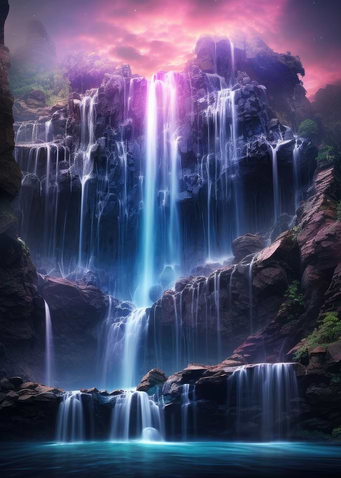 Neon Waterfall