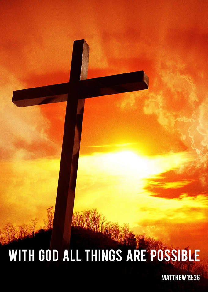 cross with sun