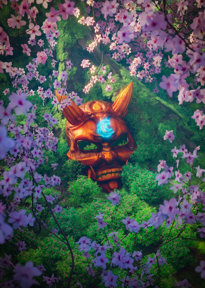 oni Mask red