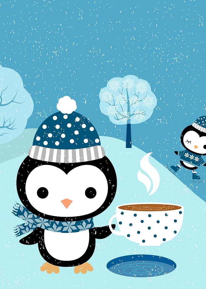 Penguin with Coffee Cup