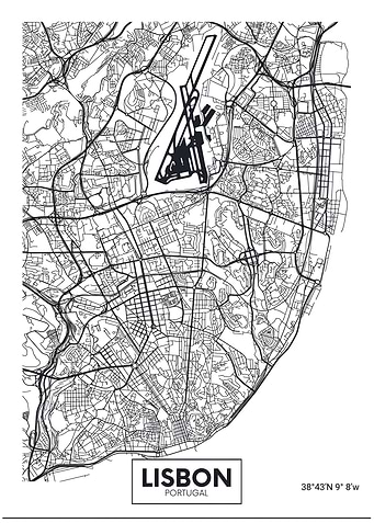 minimalistic lisbon map