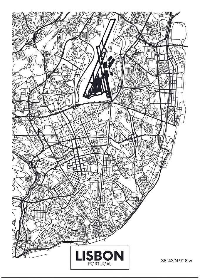 minimalistic lisbon map