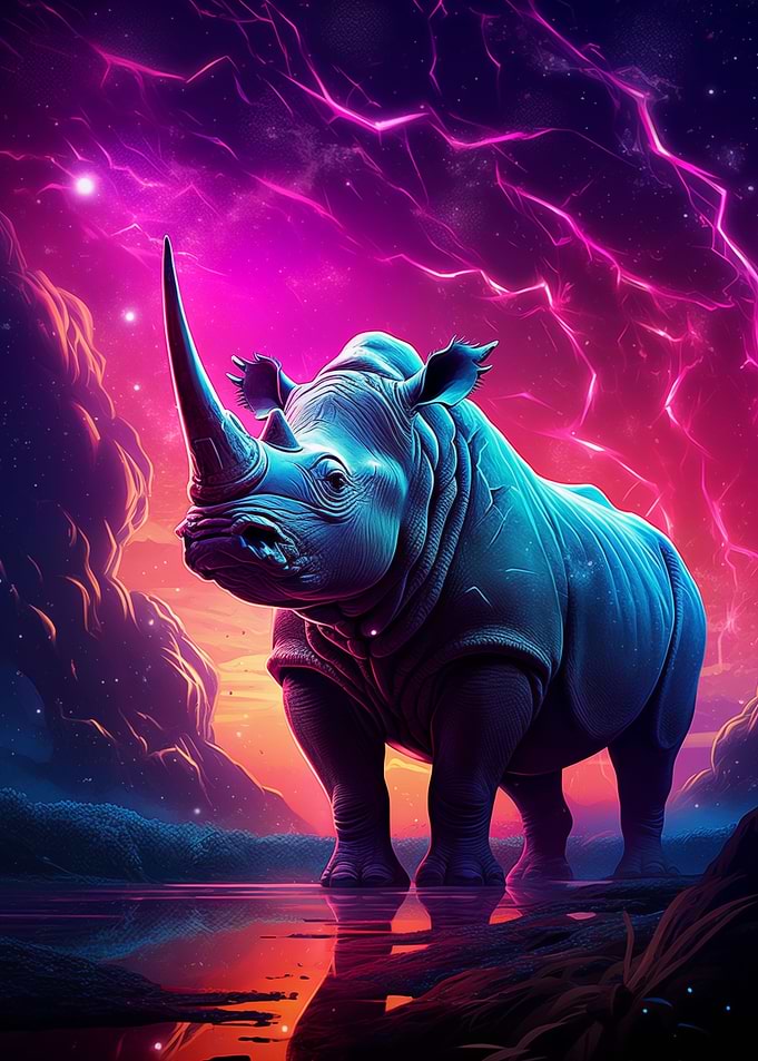 Synthwave Rhino