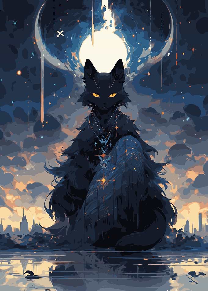 Lunar Feline Gaze